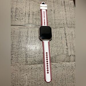 Armani Exchange White and Red Smartwatch Sport Silicone Strap NWOT